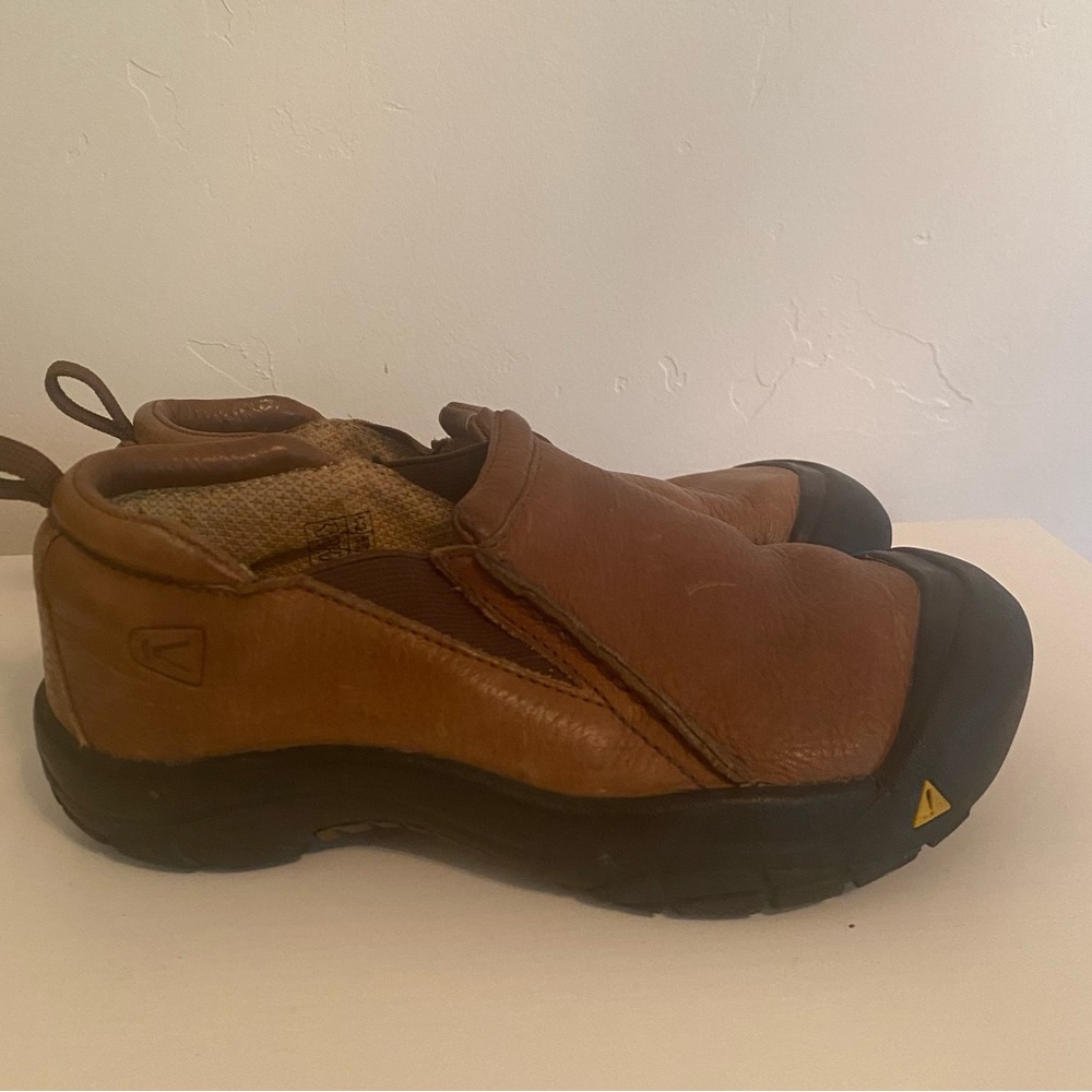 Keen Brown Leather Slip-On Shoes - Size 3